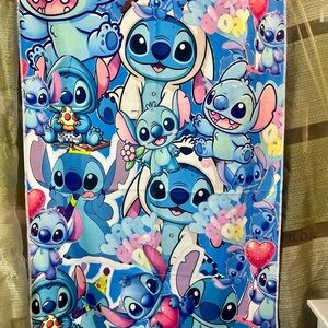 Stitch Allover Print Beach Towel - Blue/Pink